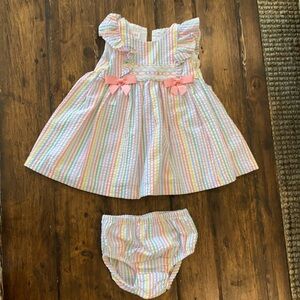💝 Bonnie Baby Seersucker Smocked Dress 👗